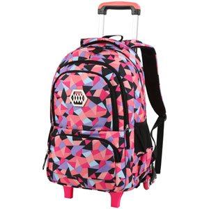 Vbiger Mochila Escolar con Ruedas Negro Multicolor